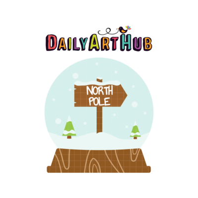 FREE North Pole Snowglobe Clip Art