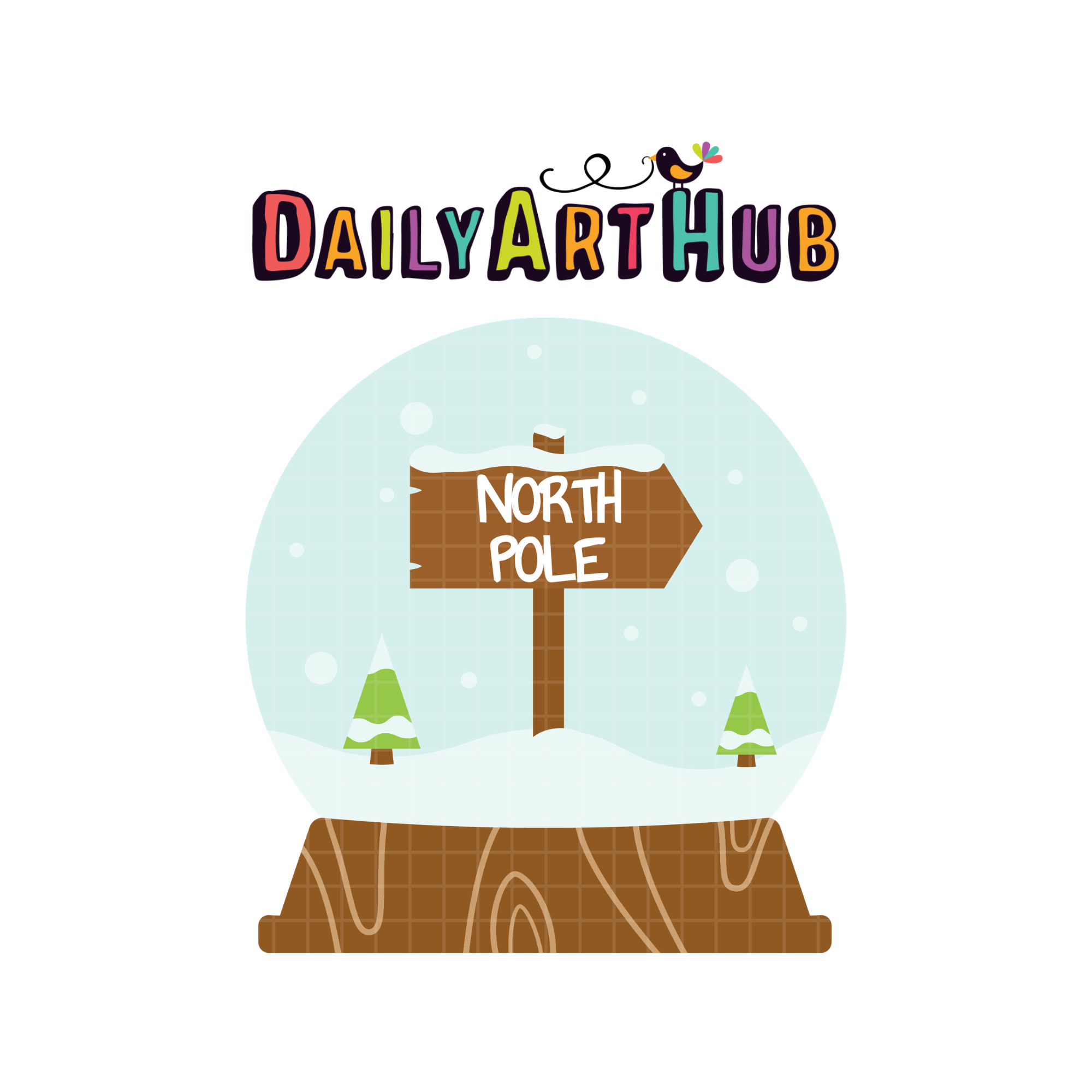 FREE North Pole Snowglobe Clip Art