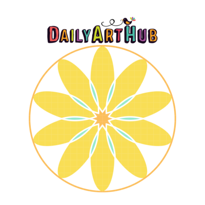 FREE Modern Daisy Pattern Clip Art