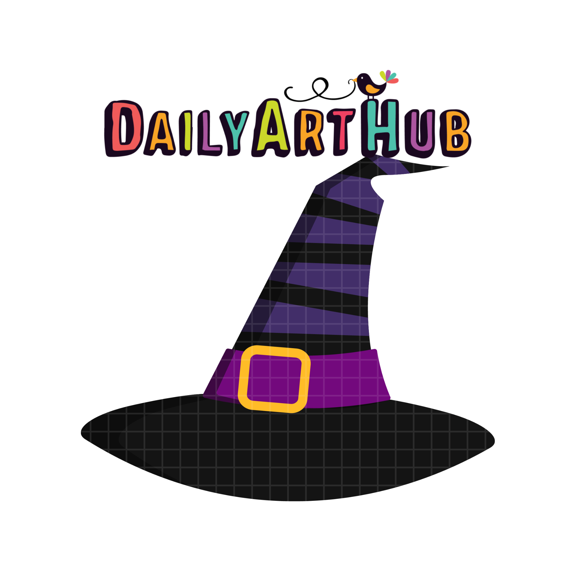 FREE Striped Witch Hat Clip Art