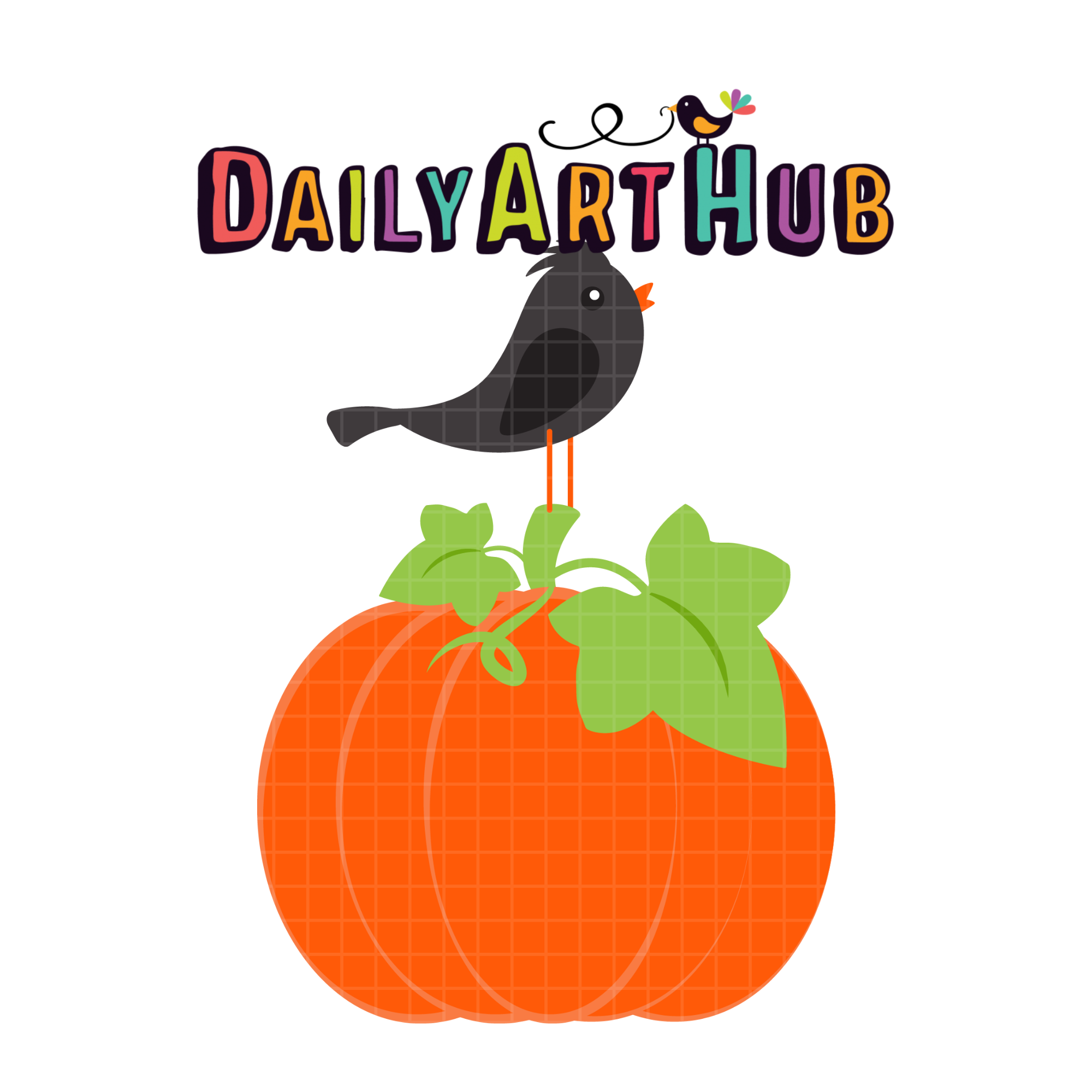 FREE Crow And Pumpkin Clip Art