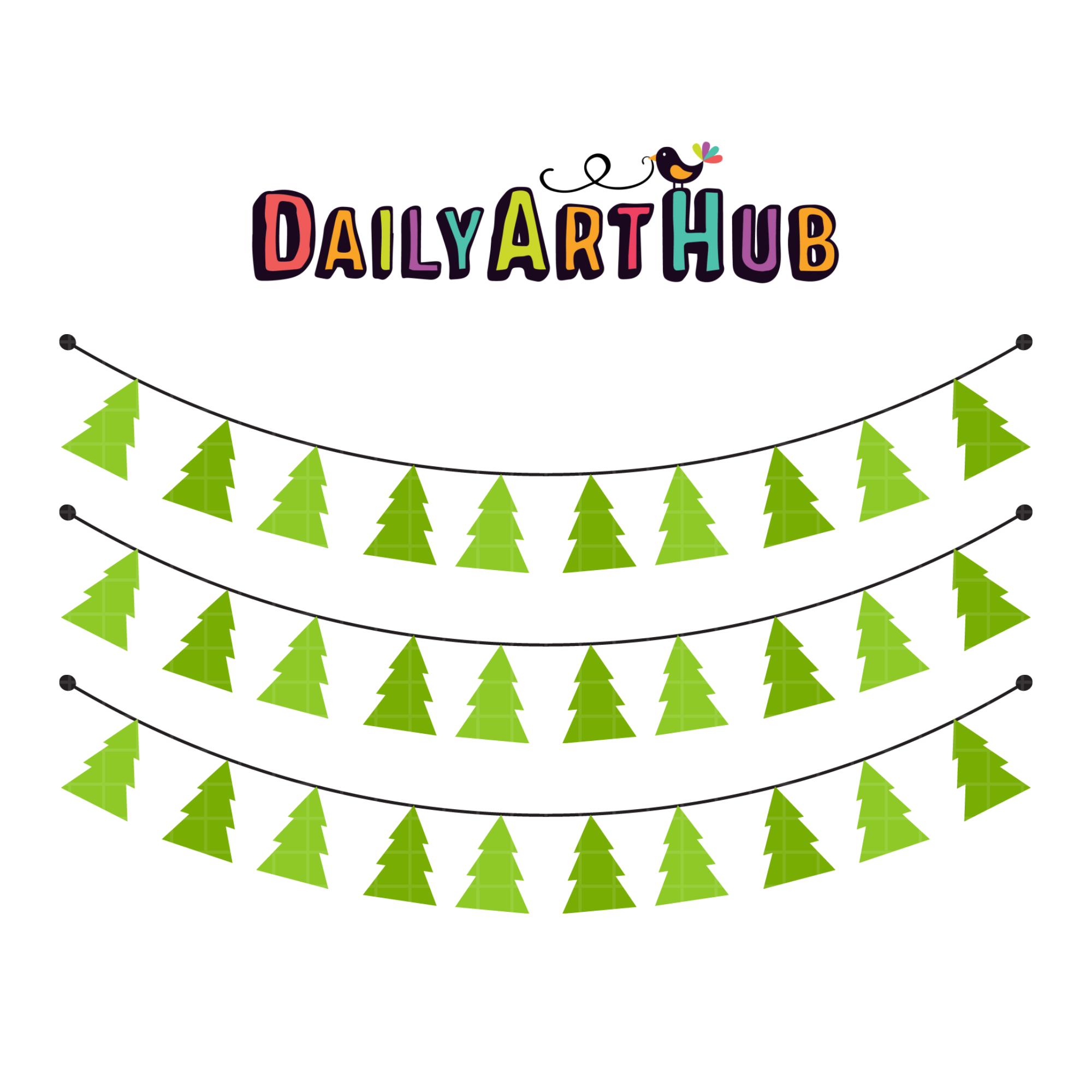 FREE Christmas Tree Bunting Clip Art