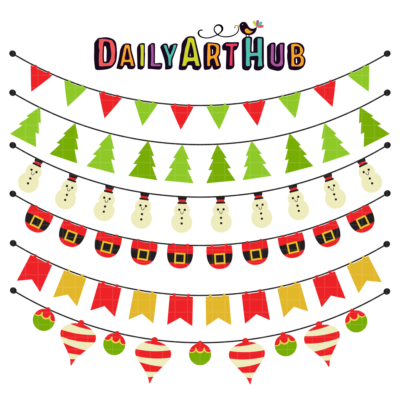 Christmas Buntings Clip Art Set