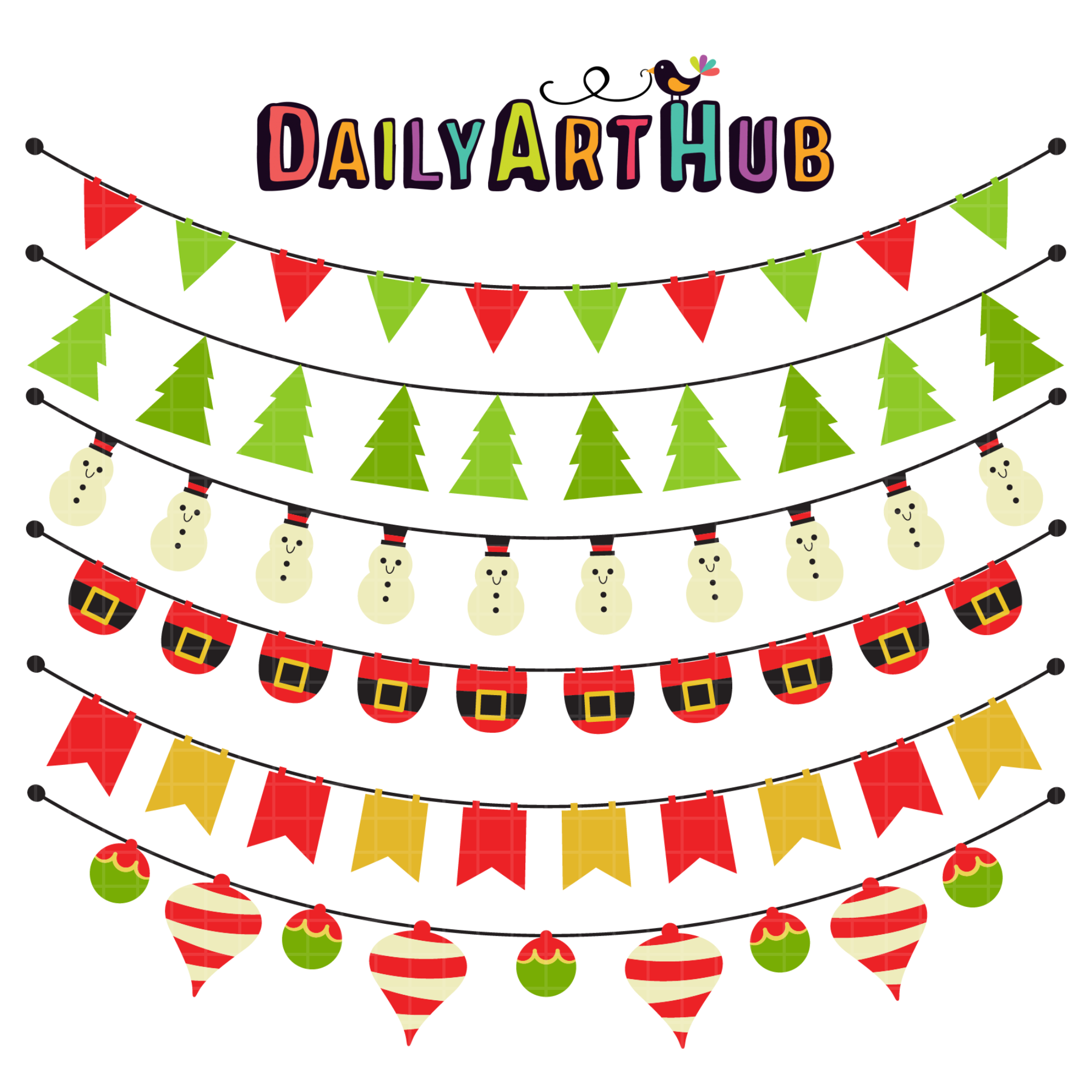 Christmas Buntings Clip Art Set