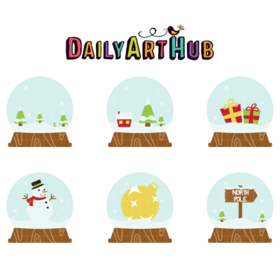 Christmas Snowglobes Clip Art Set