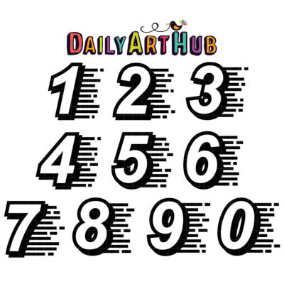 Race Car Numbers Clip Art Set