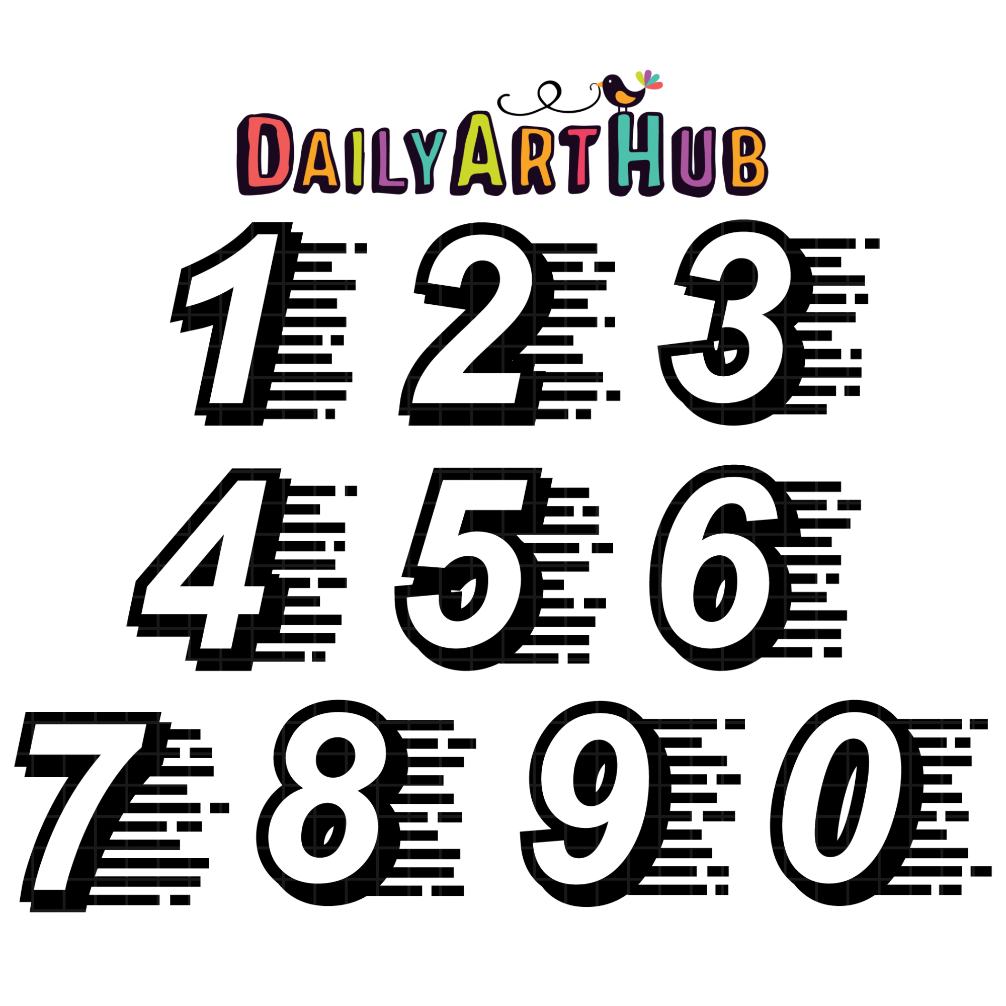 Race Car Numbers Clip Art Set