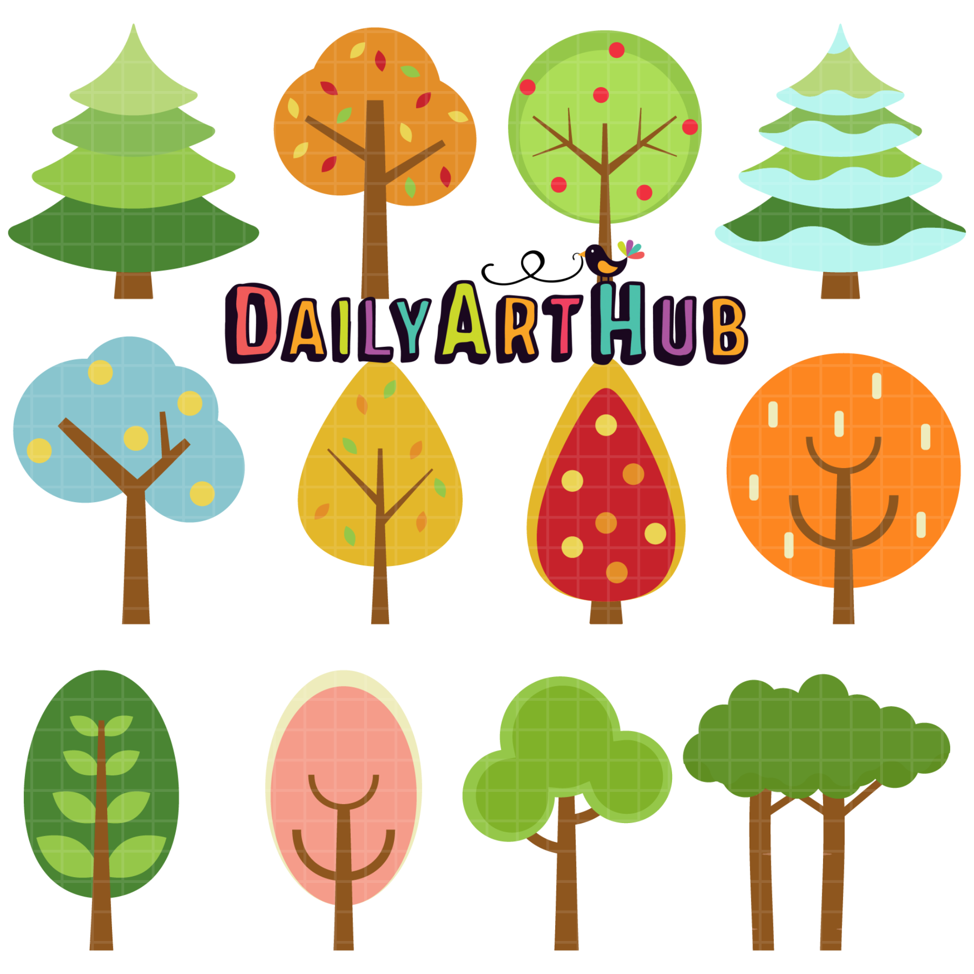 Trees Clip Art Set