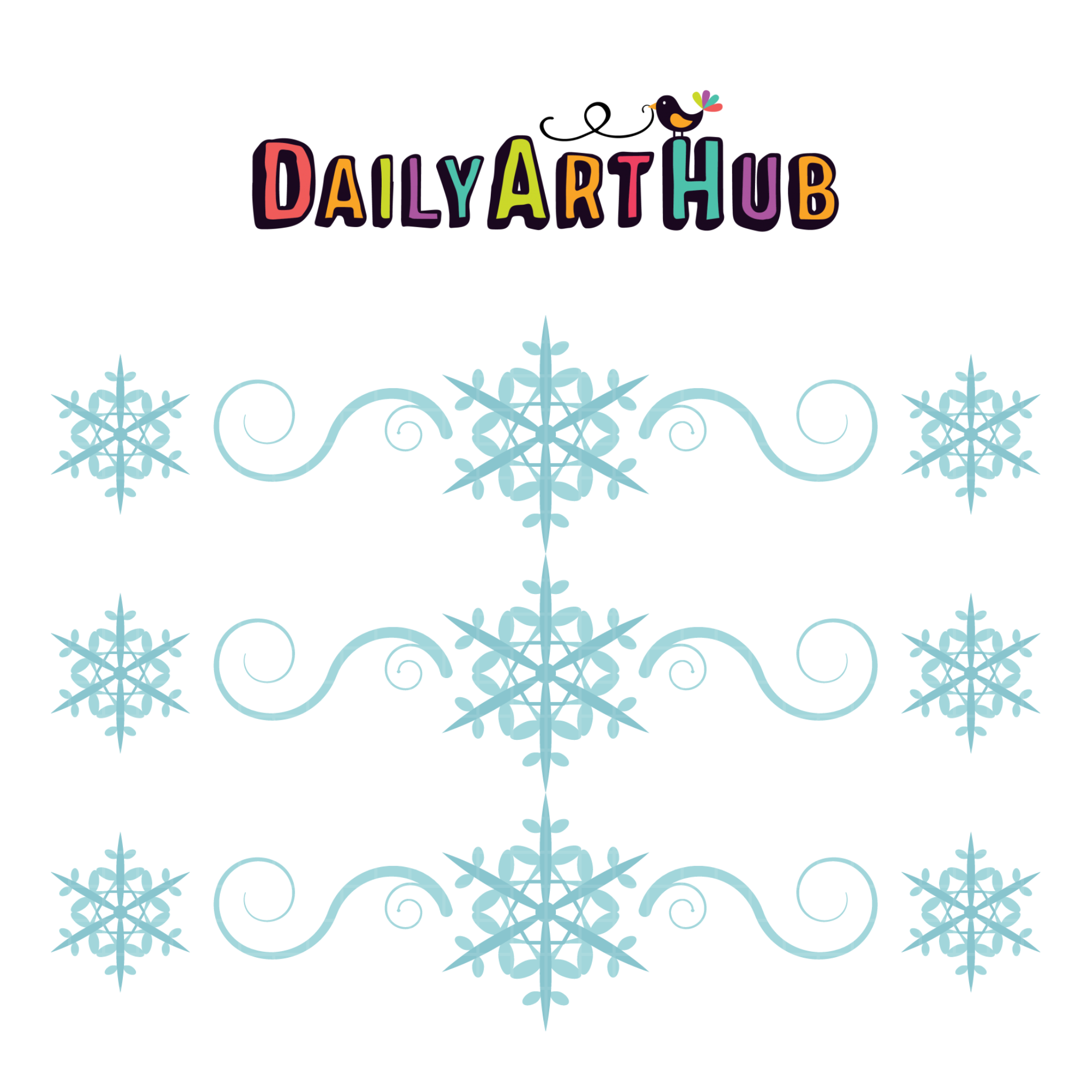 FREE Snowflake Border Clip Art