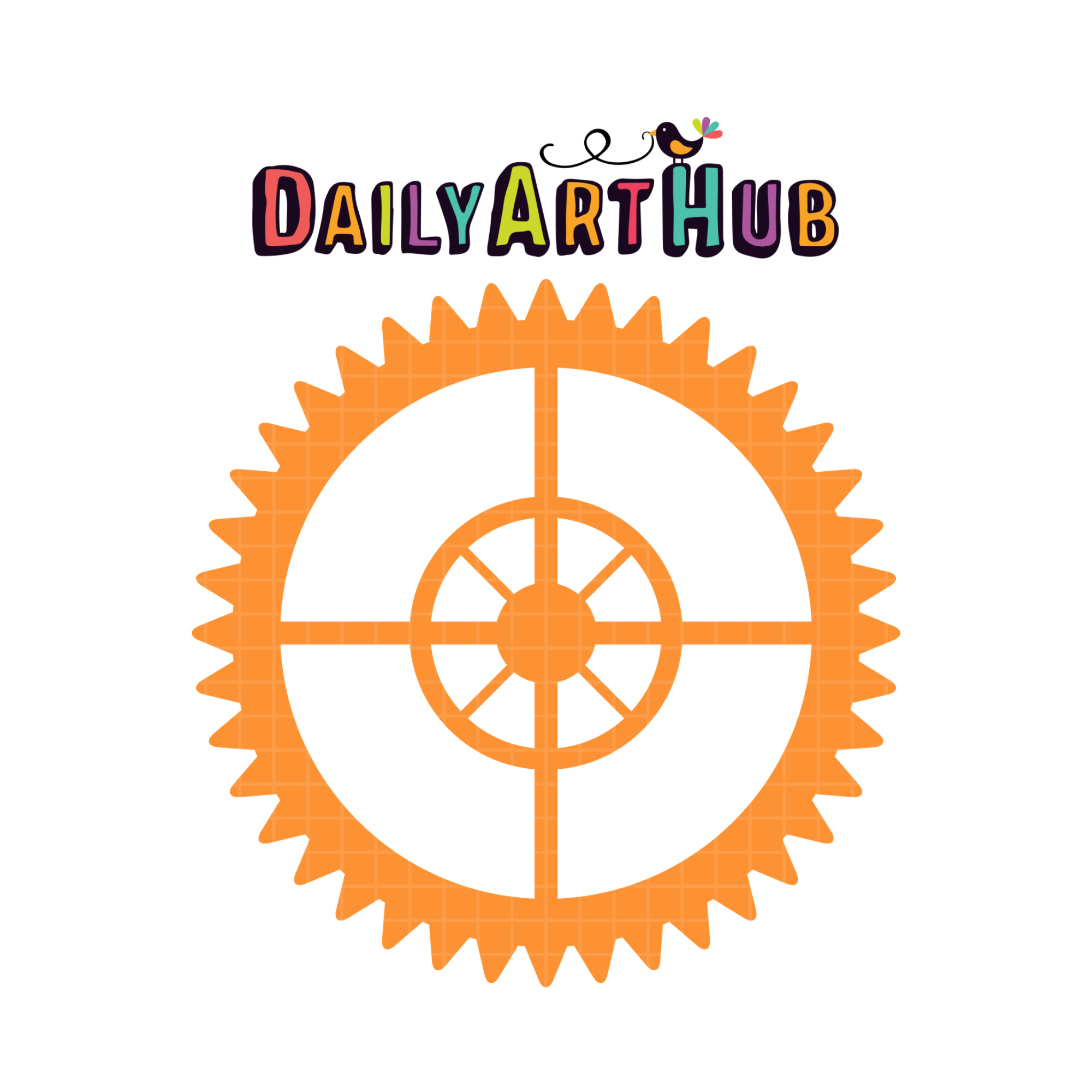 FREE Machine Gear Orange Clip Art