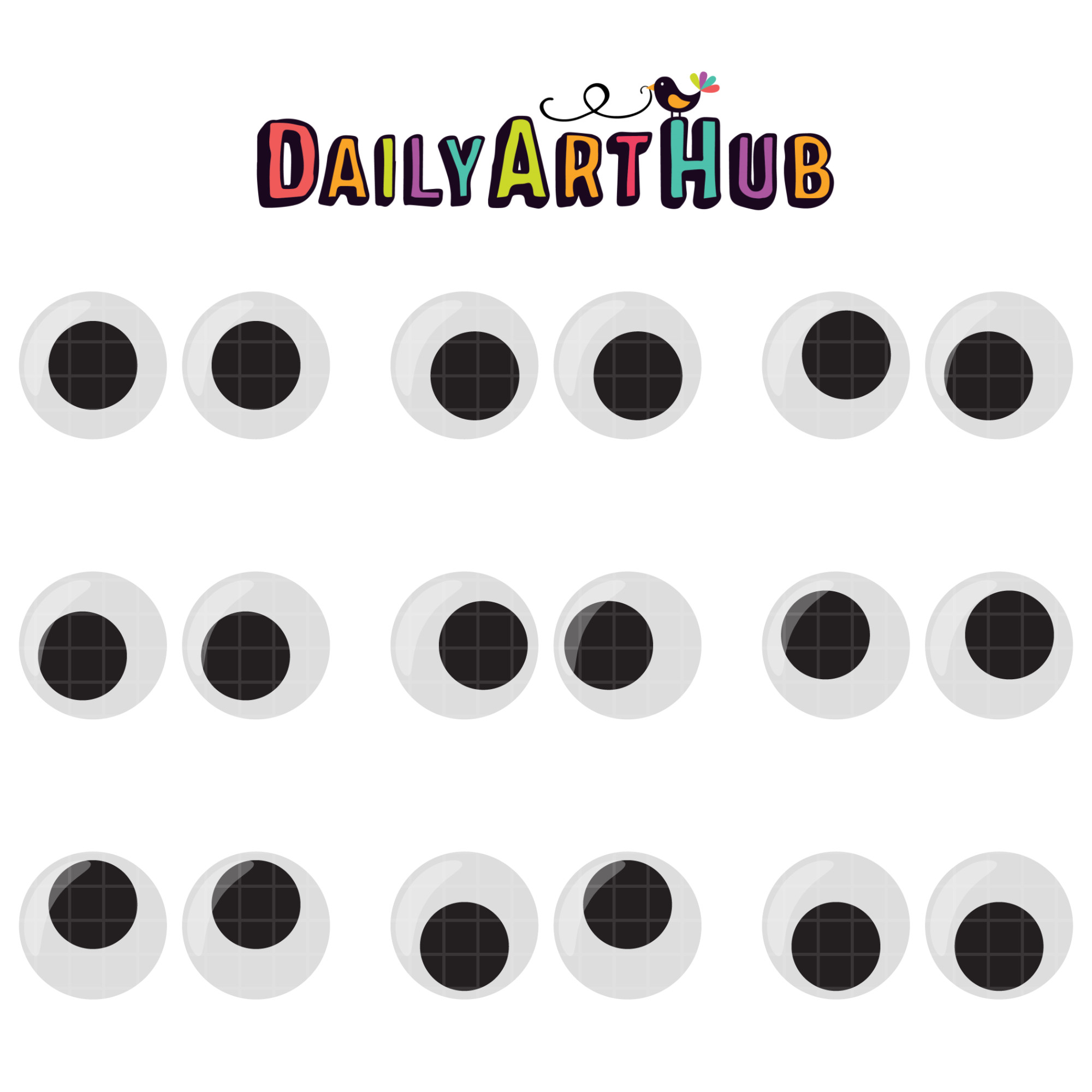 Googly Eyes Clip Art Set